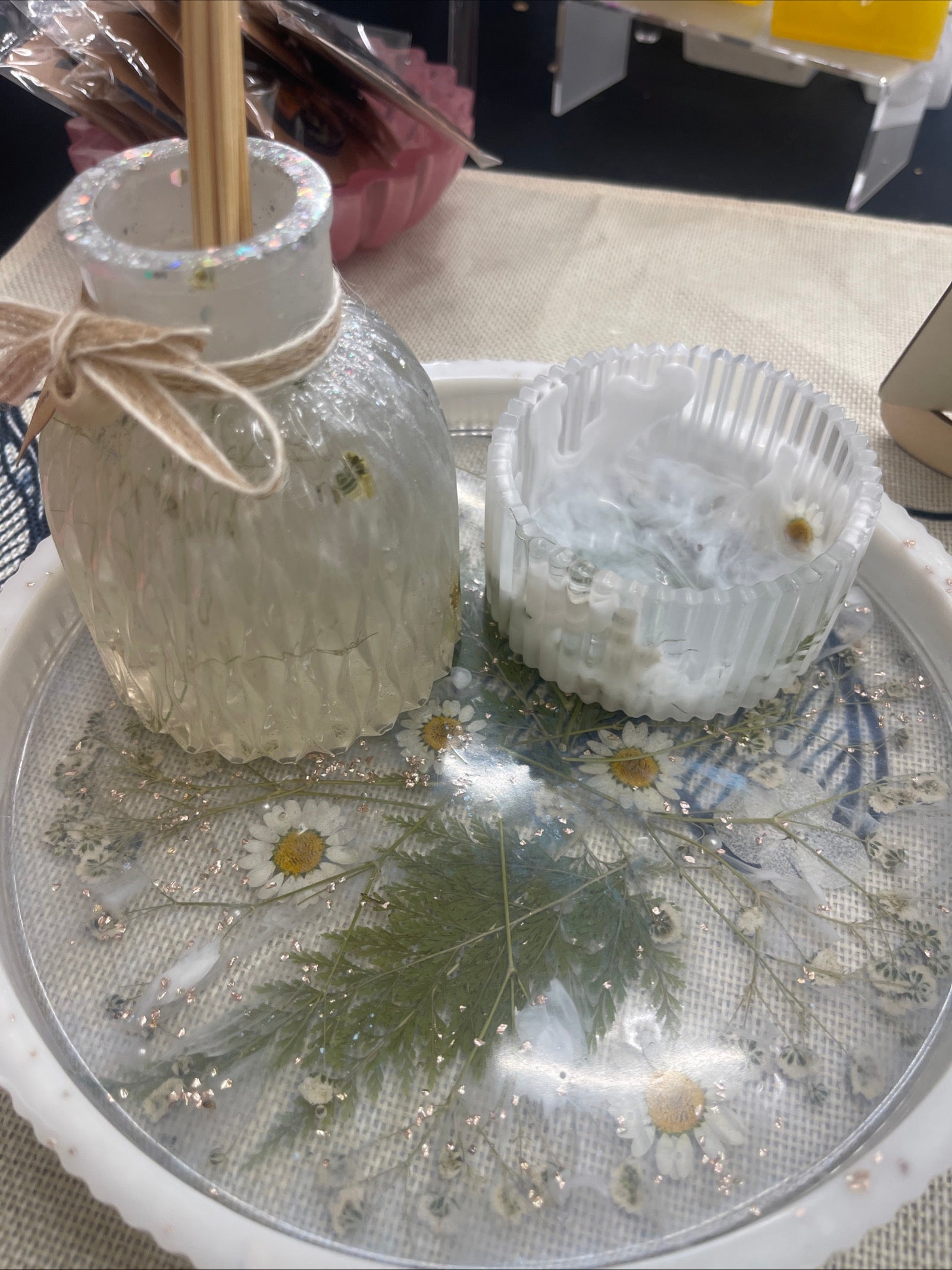 Handcrafted Resin Tray Set