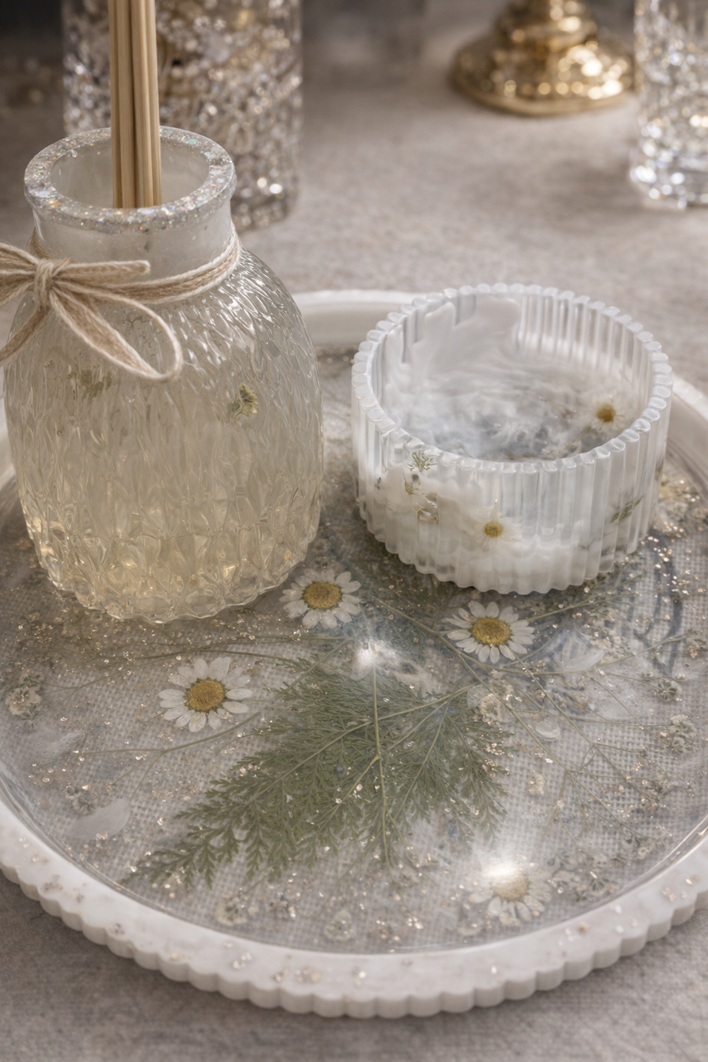 Handcrafted Resin Tray Set