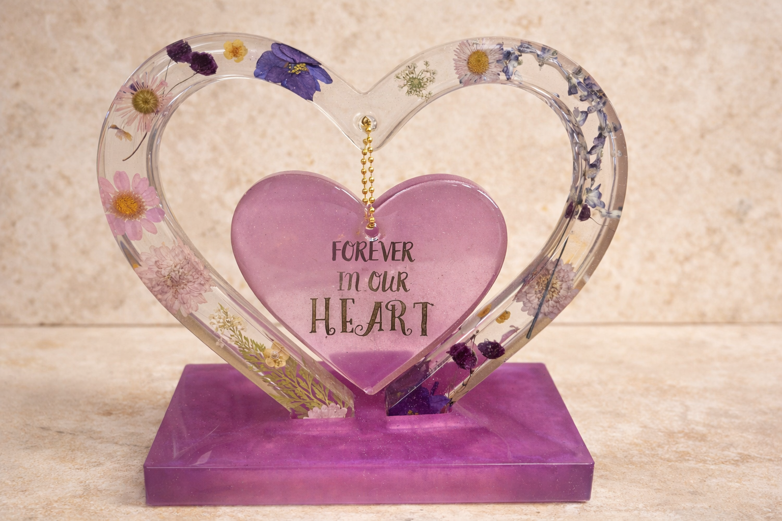 Handcrafted Resin Heart Ornament