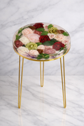 Floral Resin Display Table – Gold Hairpin Edition